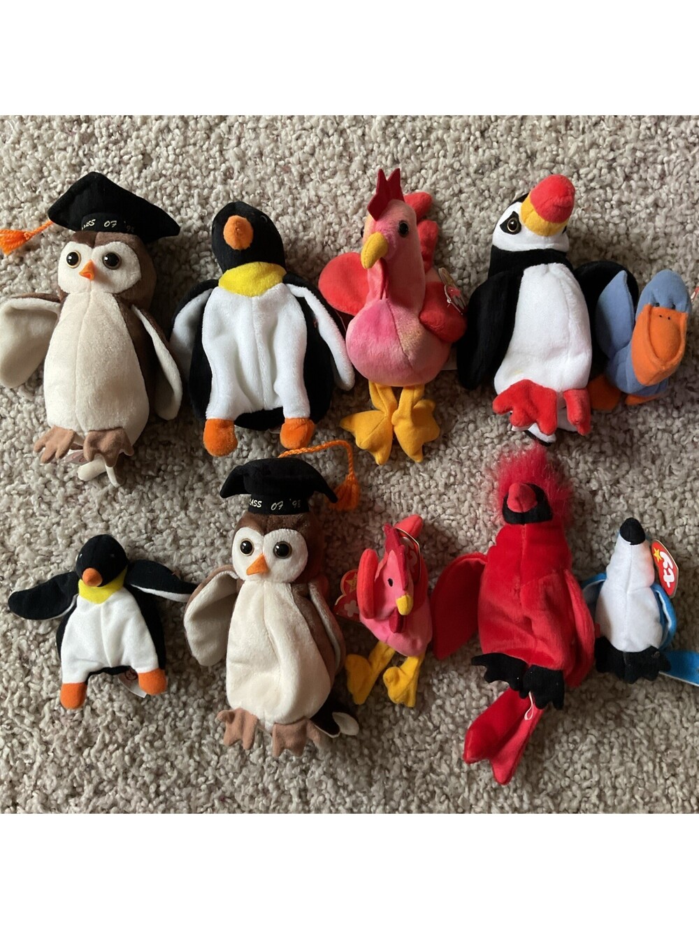 Ty Beanie Baby Bird Lot Of 10 W/Tags 1990s Vintage In Excellent Condition Lot 2